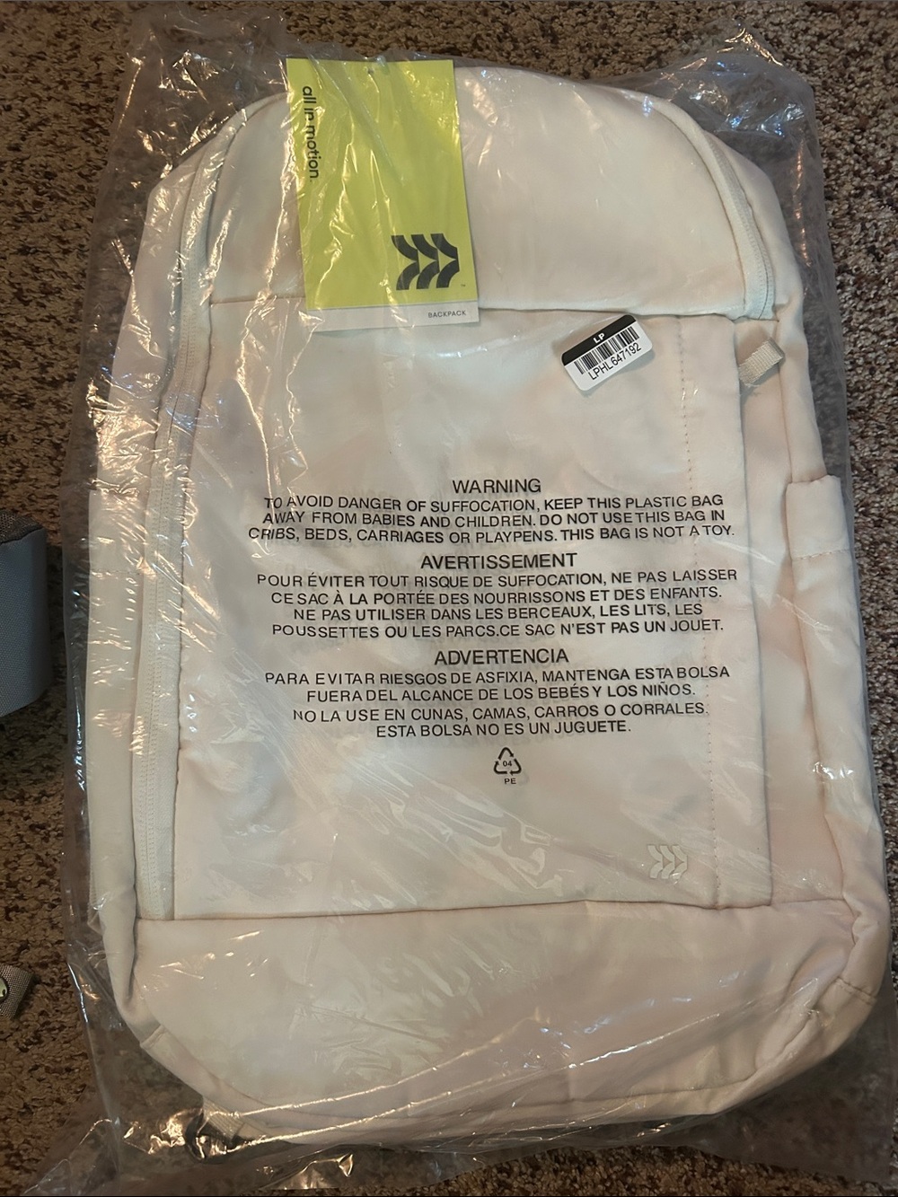 all in motion White Men's Backpack with Minimal Design